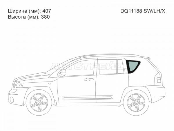 Стекло кузова боковое (не опускное) (Слева / Цвет зеленый) Jeep Compass 06-15