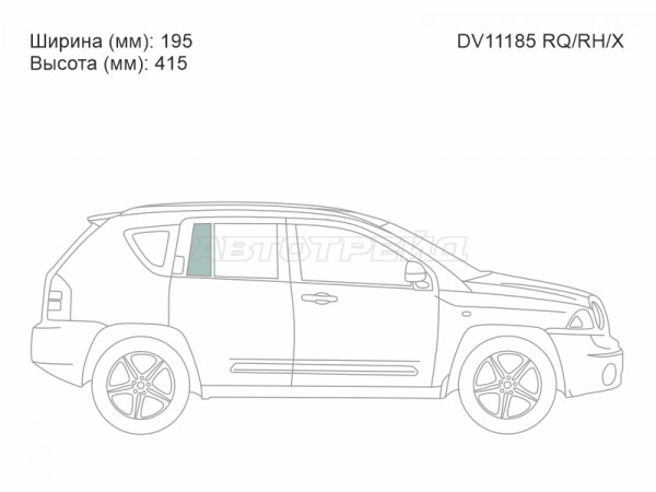 Стекло форточки (Сзади / Справа / Цвет зеленый) Jeep Compass 06-15