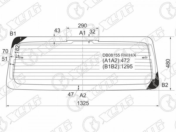 Стекло заднее с обогревом JEEP GRAND CHEROKEE 93-98