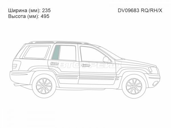 Стекло форточки (Сзади / Справа / Цвет зеленый) Jeep Grand Cherokee 98-05