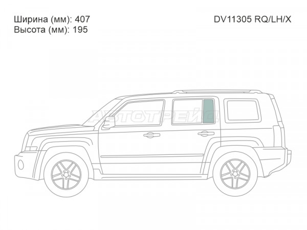 Стекло форточки (Сзади / Слева / Цвет зеленый) Jeep Patriot 06-16