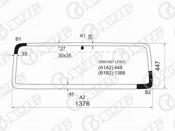 Стекло лобовое JEEP WRANGLER (TJ) 2D 97-06