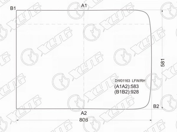 Стекло лобовое правая половинка KENWORTH TRUCK CONVENTIONAL CAB C500 /800 91-