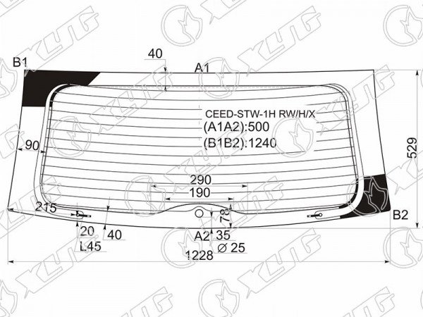 Стекло заднее с обогревом KIA CEED 5D WGN 06-12