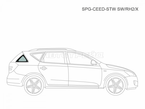 Стекло кузова боковое (не опускное) (Справа / Цвет зеленый) Kia Ceed 06-12