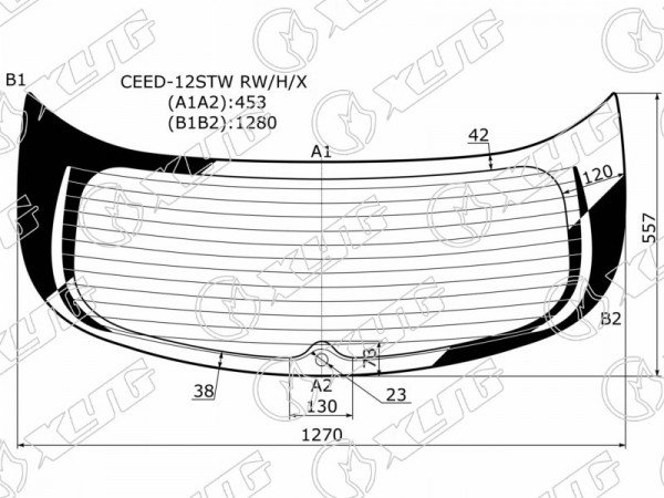 Стекло заднее с обогревом KIA CEED 5D WGN 12-