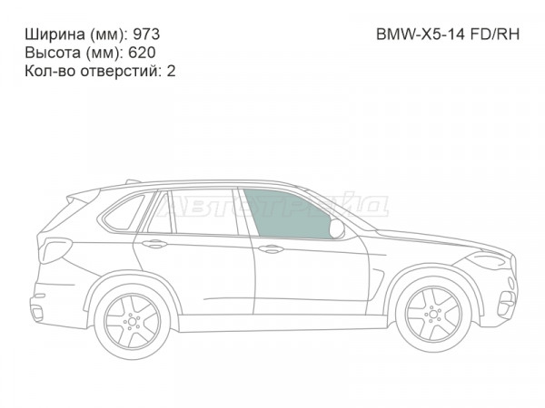 Стекло боковое опускное (Спереди / Справа / Цвет зеленый) BMW X5 13-18