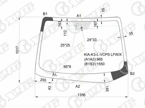Стекло лобовое +дз  KIA CERATO 4 /5D 12-20
