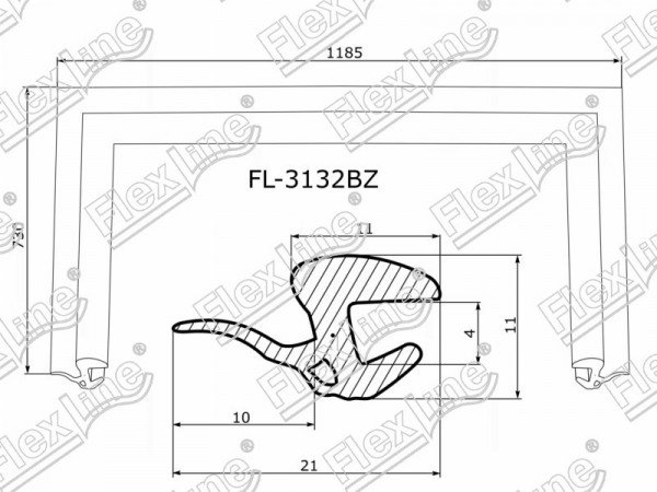 Молдинг лобового стекла KIA FORTE /CERATO 4 /5D 09-13