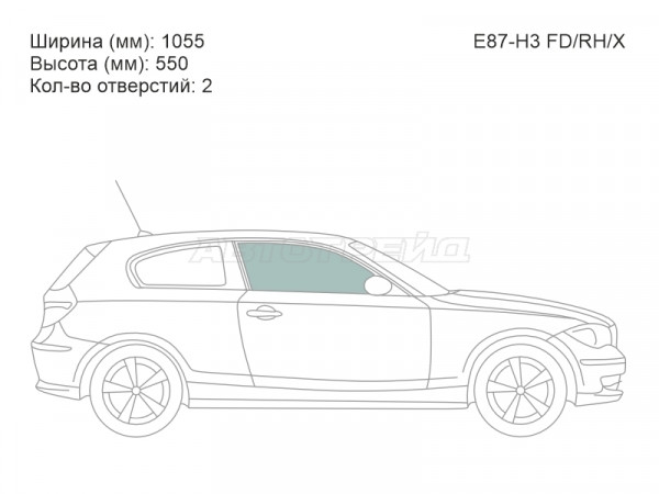 Стекло боковое опускное (Спереди / Справа / Цвет зеленый) BMW 1-Series 04-13
