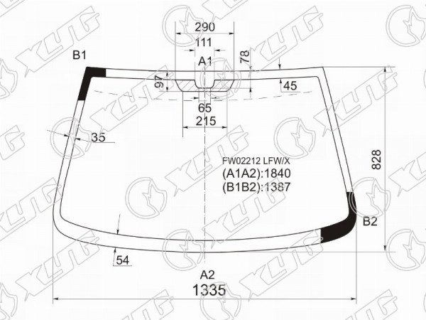 Стекло лобовое Kia Rio 00-05