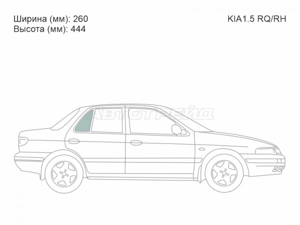 Стекло форточки (Сзади / Справа / Цвет зеленый) Kia Sephia 93-98